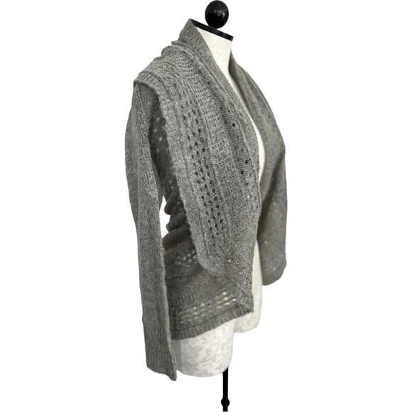 Simply Noelle Convertible Sweater Lightweight Open Knit Taupe Size M - Picture 15 of 16